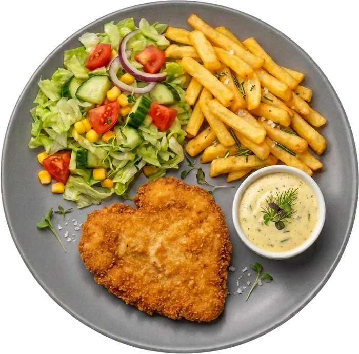 Schnitzel – Pommes, sallad och bearnaisesås